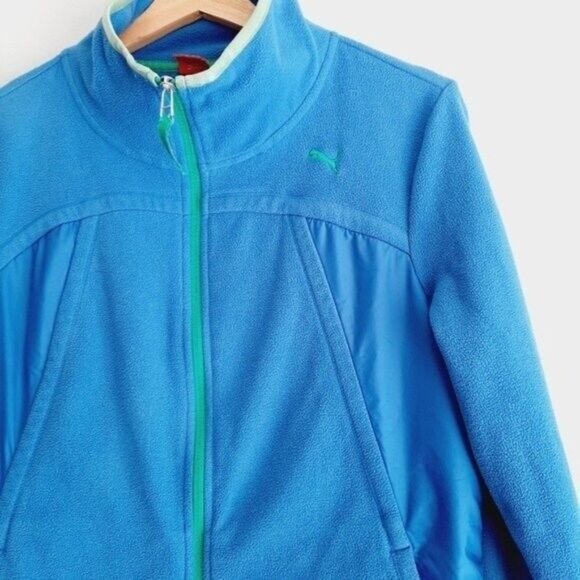PUMA Soft Fleece Full Zip-up Light Jacket Blue Sz L - Picture 5 of 8